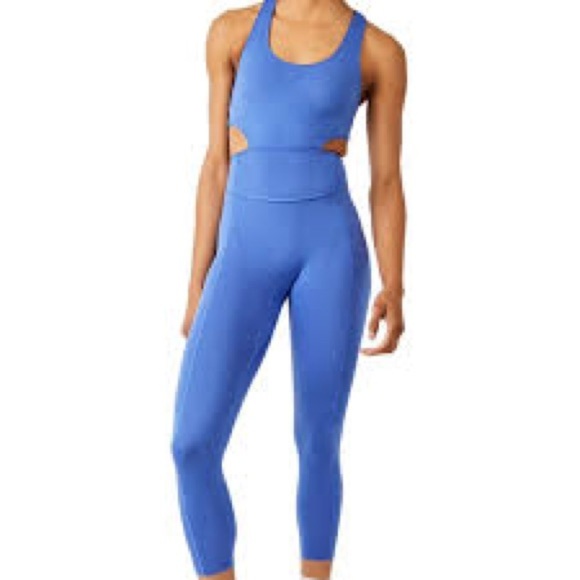 Free People Back it Up One Piece Small Pool Blue Med Impact Gym Workout Run NWT - Picture 1 of 11